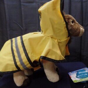 Fashion Pet Yellow Hooded Raincoat Poncho- Reflective Small, & Babble Ball NEW